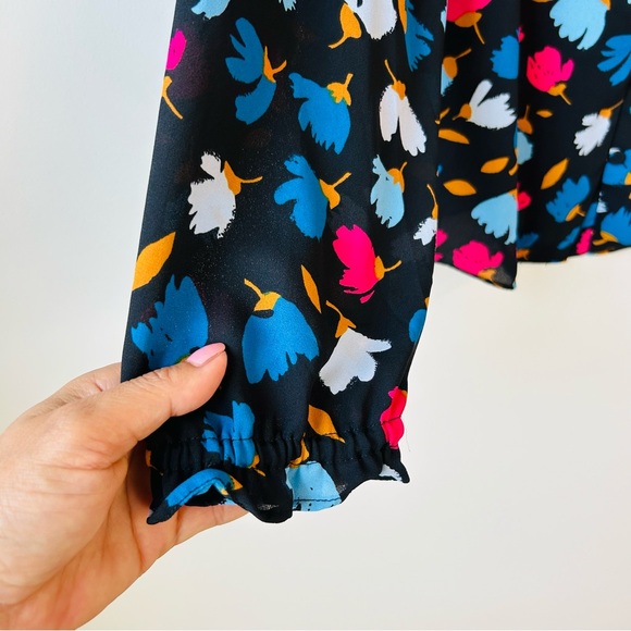 J CREW Women’s Ruffle Multi Colored Floral Print Size L - Picture 5 of 13